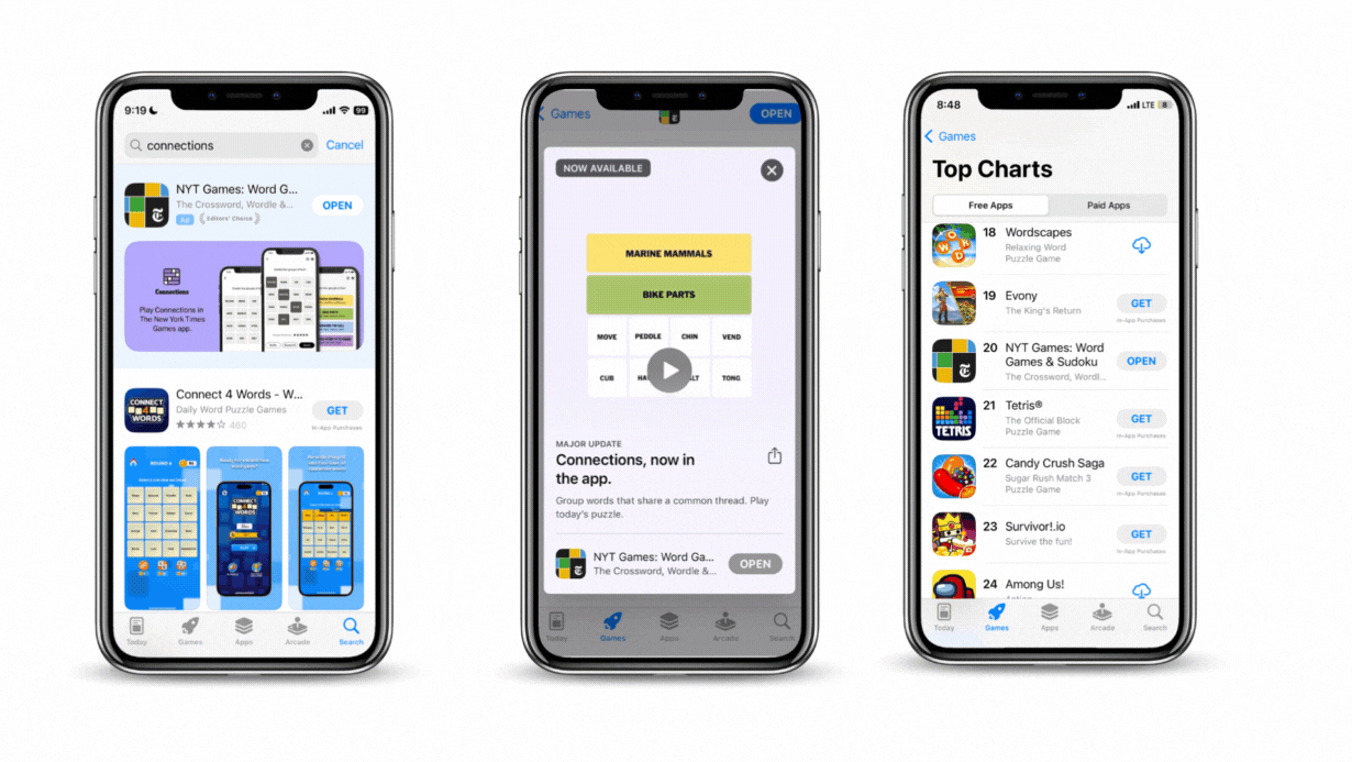 Connections game App Store marketing
